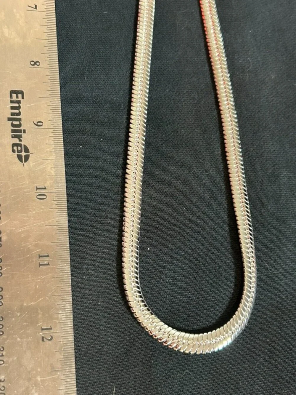 Men's Silver Flat Snake Chain Necklace Herringbone Mesh Cleopatra Link 24